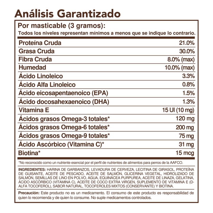 Skin & Coat |  Suplementos Masticables para Mejorar la Piel y Pelaje de tu Mascota